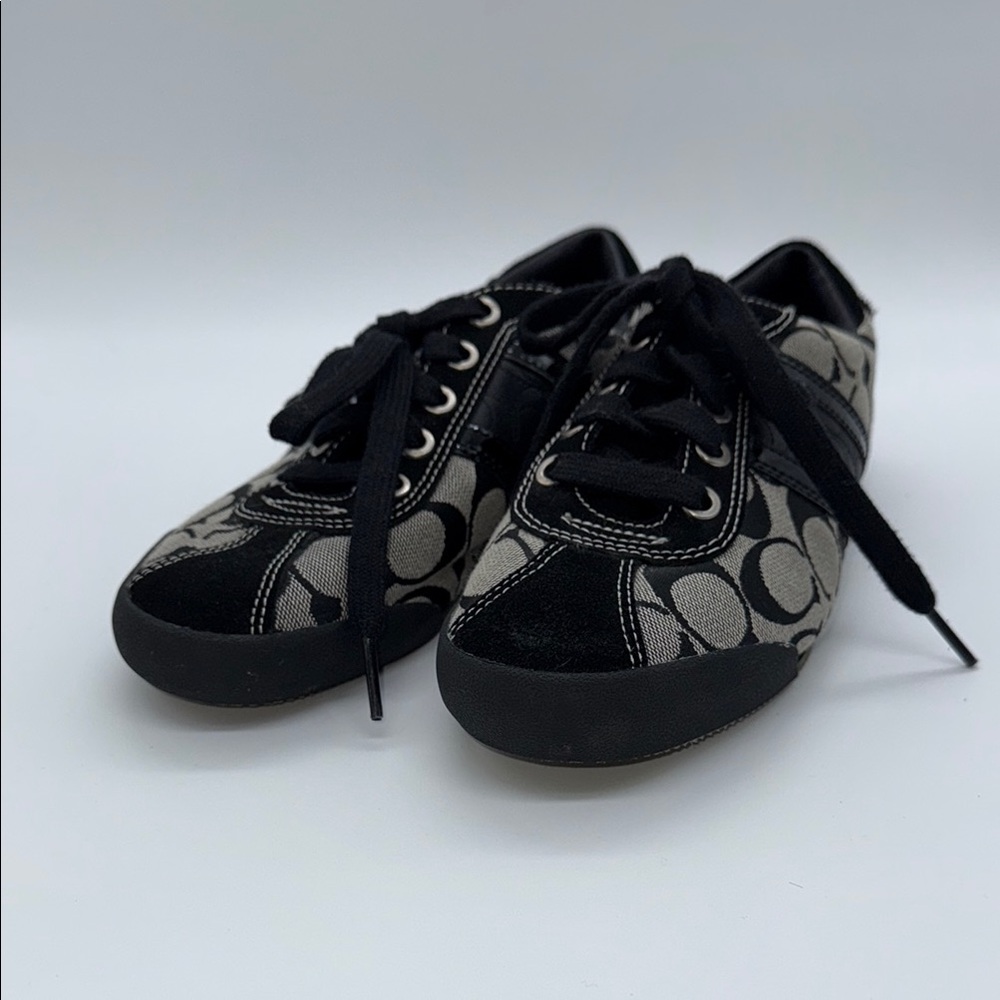 Coach Black and Gray Monogram Sneakers Women’s Size 7M